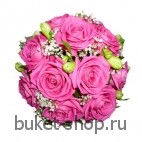 Букет невесты №83. Розы, Альстромерия, Зелень.. Трогательный букетик из розовых роз.