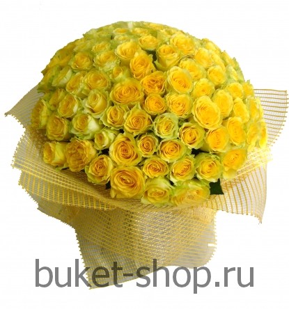 101 желтая роза. Роза Илиос. Шикарный букет из 101 ярко-желтой розы